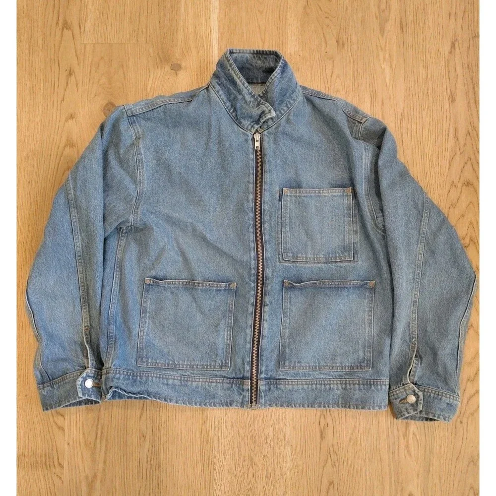 Stussy HO23 Zip Work Jacket Denim Blue Large